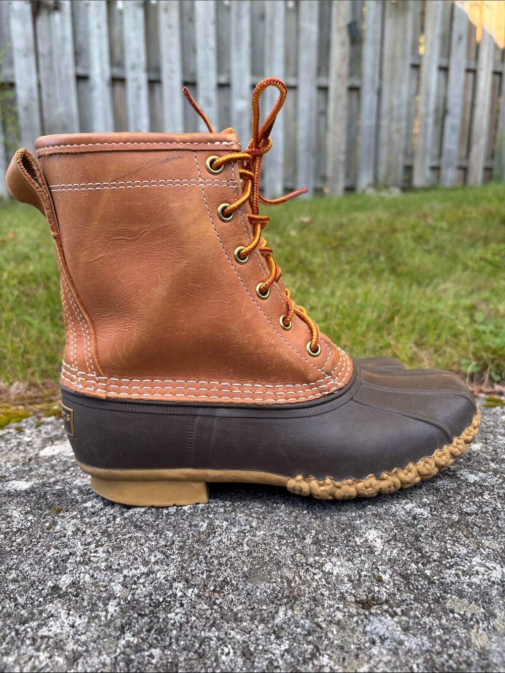 L. L. Bean Women's Insulated Bean Boots, 8" ankle lace up duck boots size 7